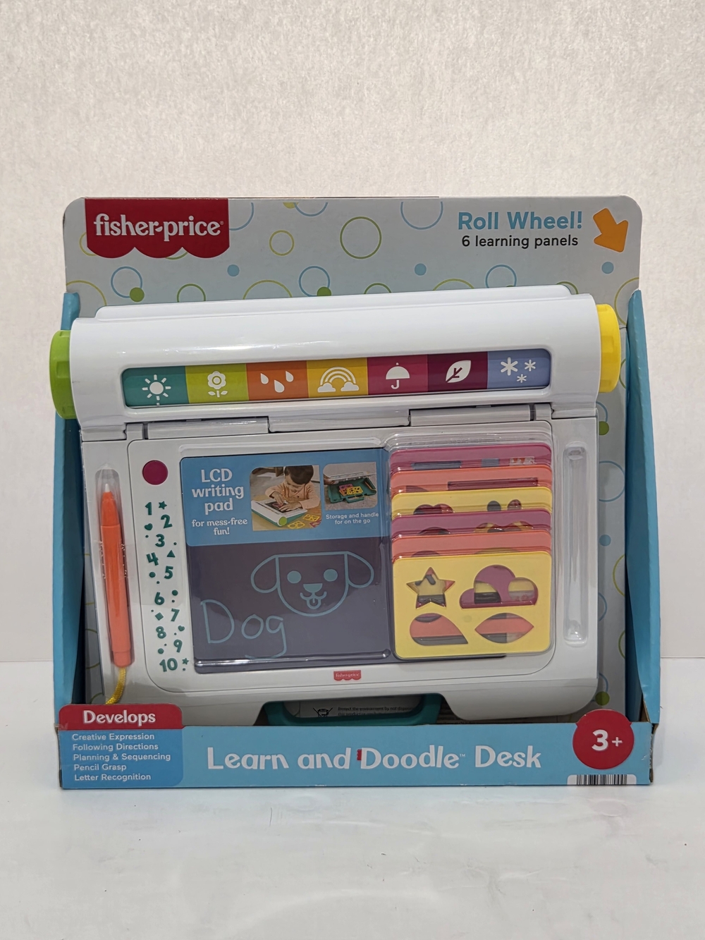 Fisher Price Learn & Doodle Desk Mess-Free Writing Drawing Tablet LCD NEW 3+